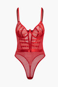 File Şeffaf Sırt Dekolteli Bustiyer Elbise İç Giyim Bodysuit