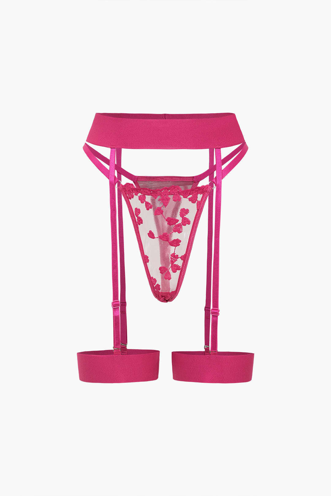 Dantel Nakışlı Bustier Kemerli Lingerie Garter Seti