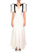 Lesley Papyonlu Puf Kol Maxi Elbise