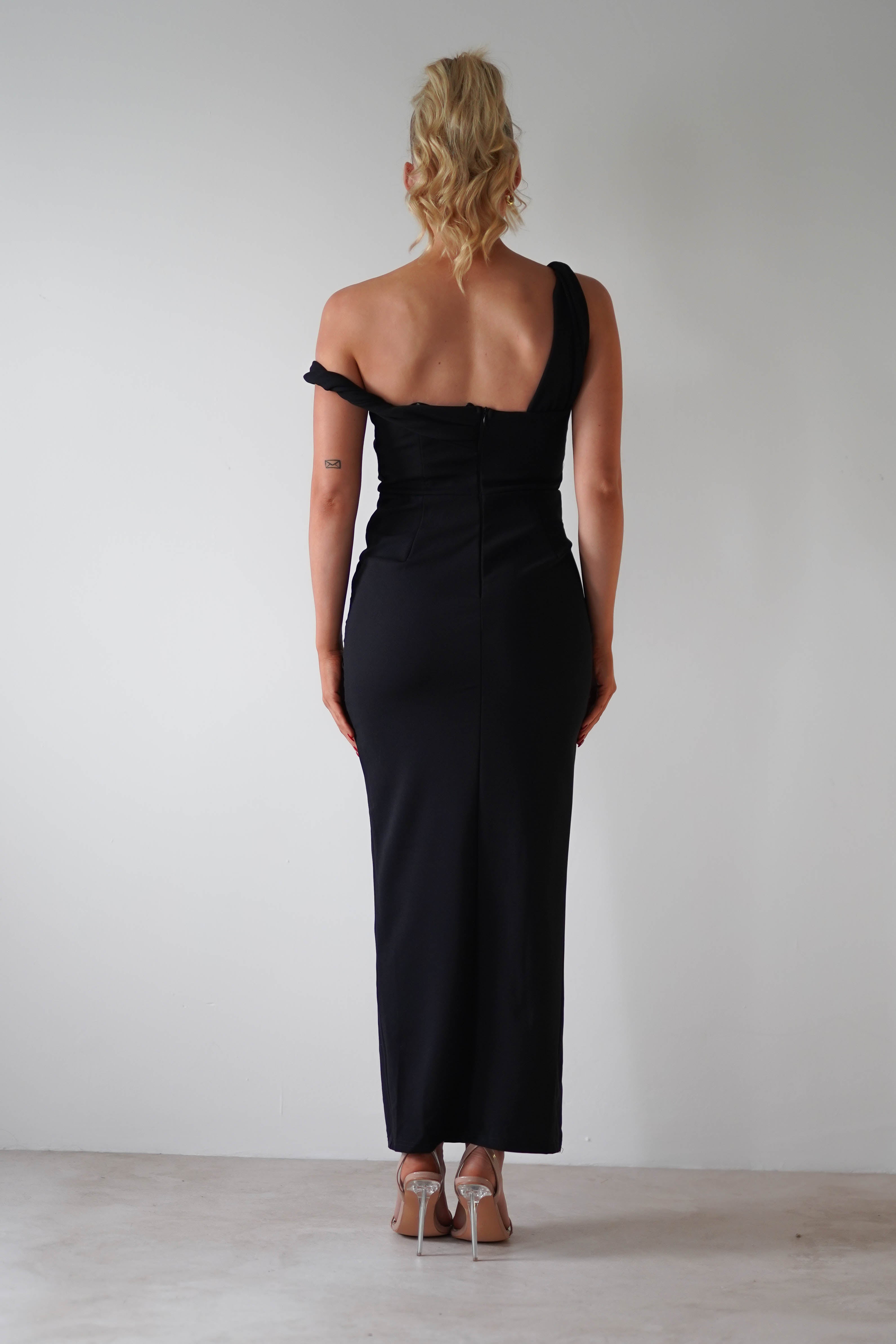 Eloise Bodycon Midaxi Elbise | Siyah