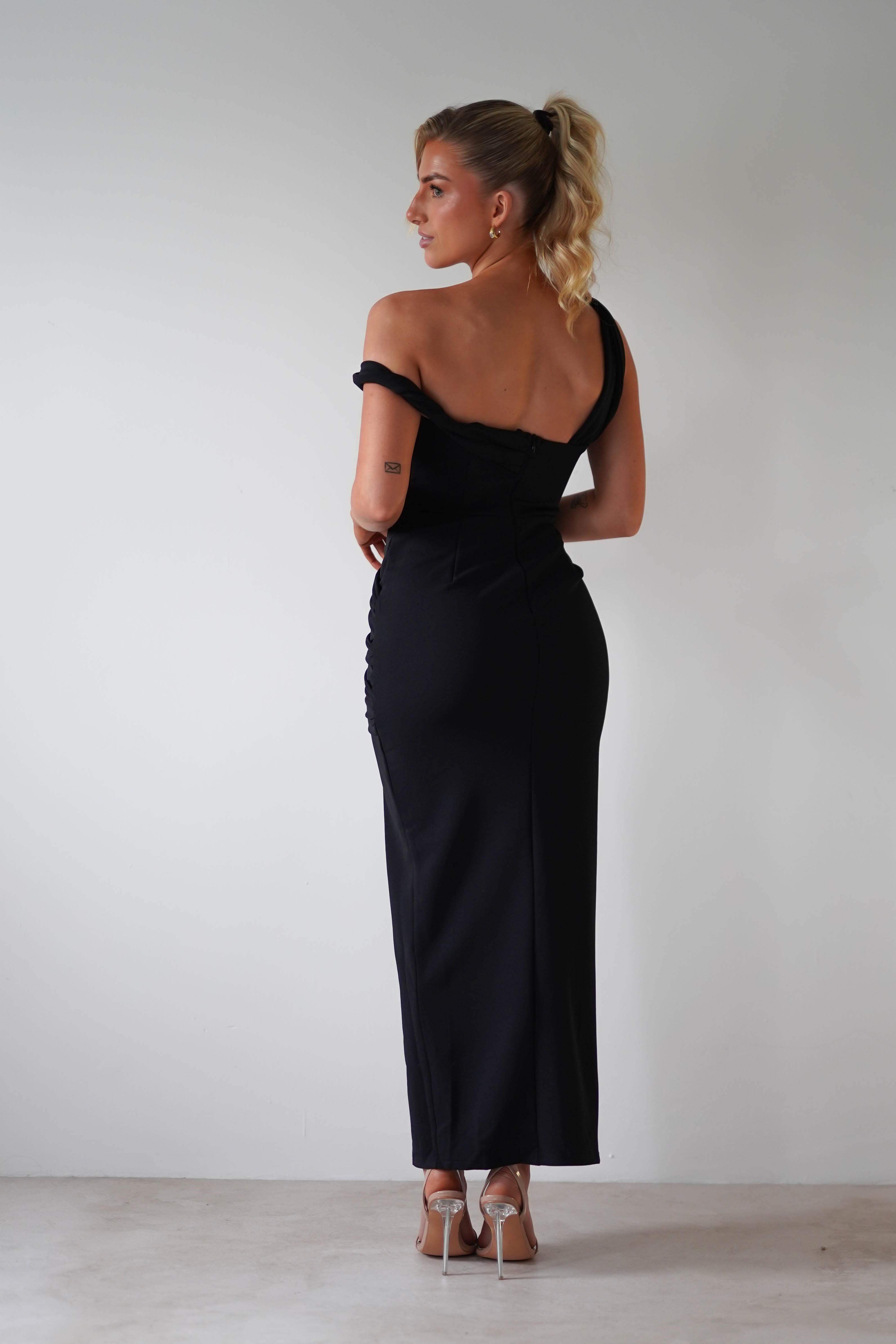 Eloise Bodycon Midaxi Elbise | Siyah
