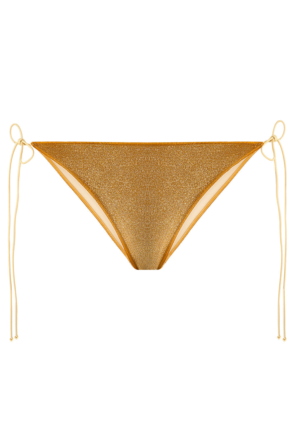 Tina Yandan Bağlamalı Simli Bikini Altı Altın