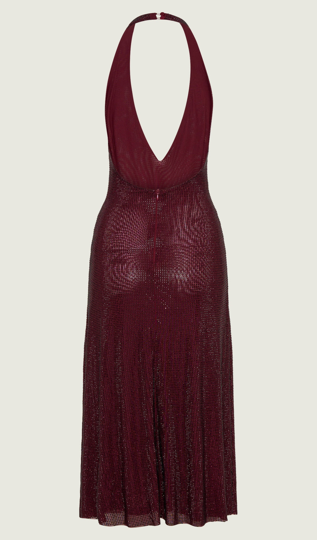 Diamante Halter Midi Elbise - Maun