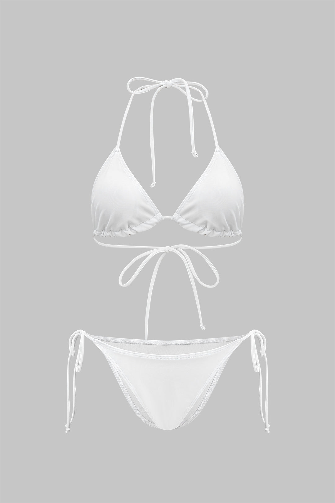 Bağlamalı Bikini ve Uzun Kollu Elbise Örtüsü 3'lü Set