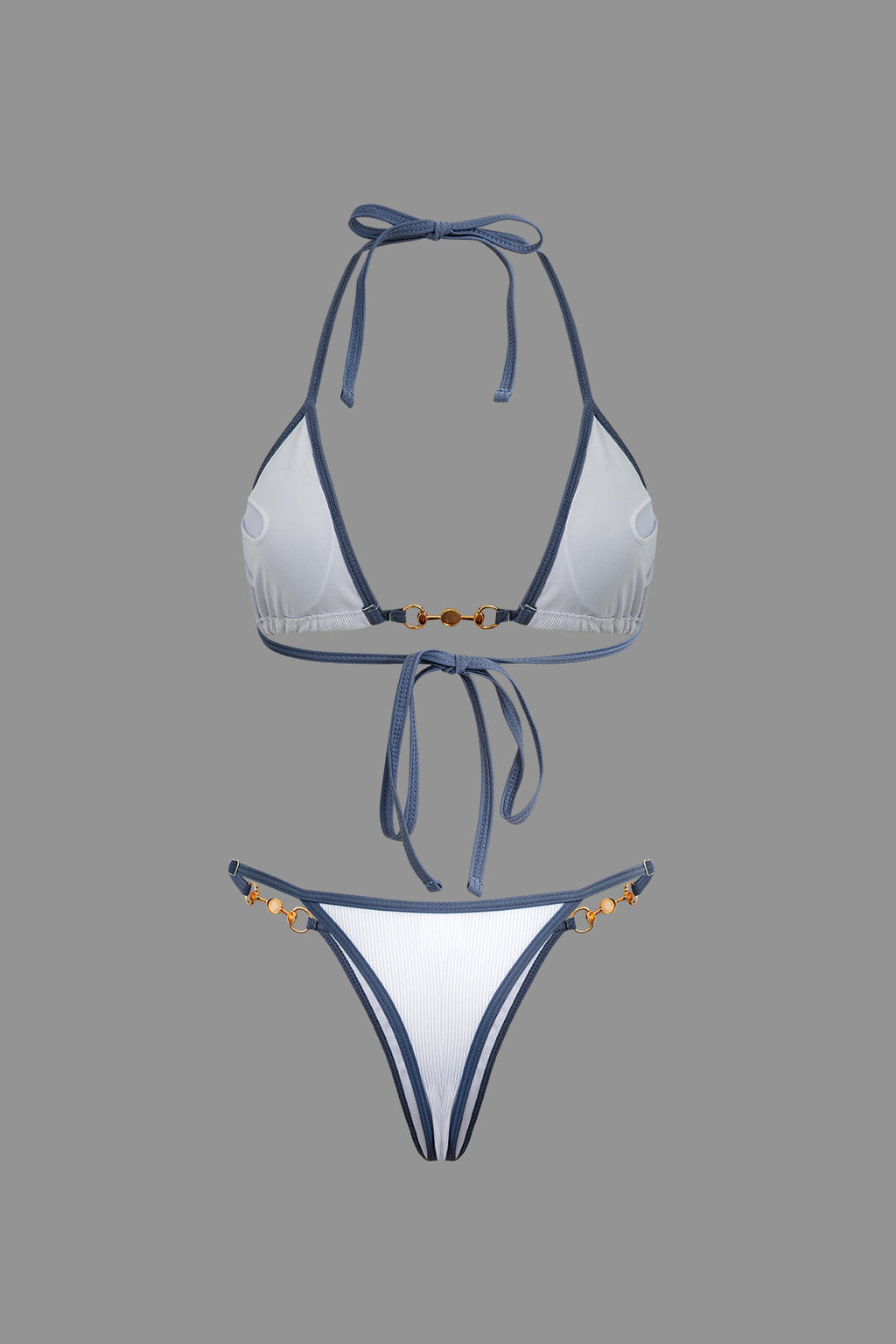 İnci Detaylı Halter Yaka 2 Parça Bikini Takımı