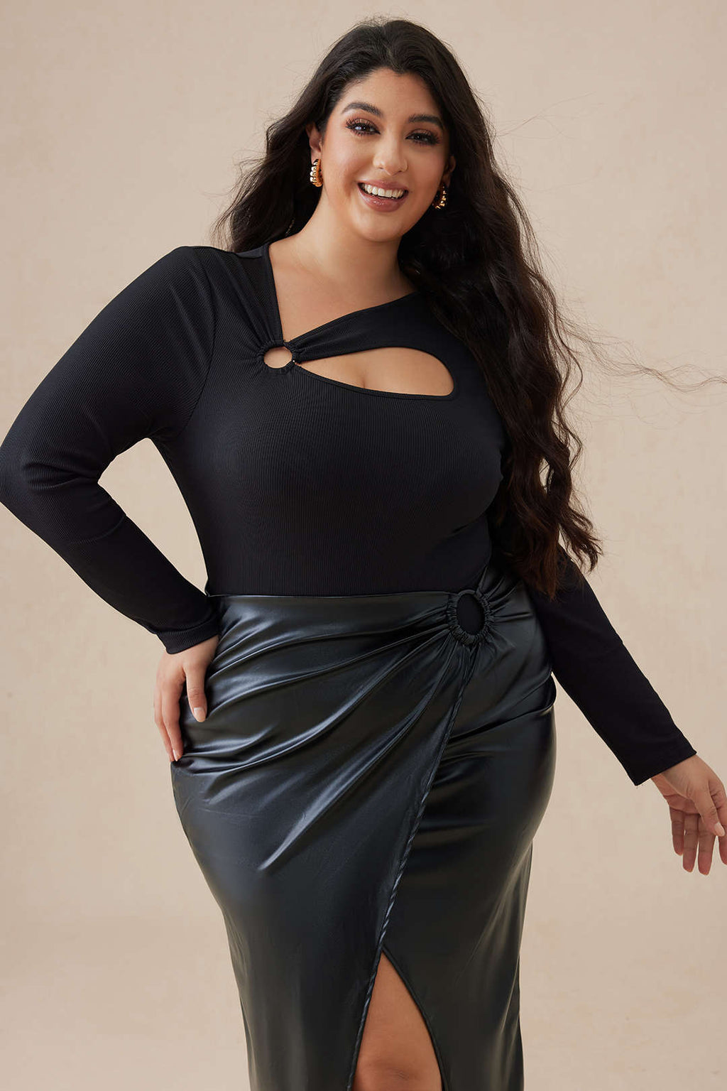 Shapewear büyük Beden Düğüm Bodysuit