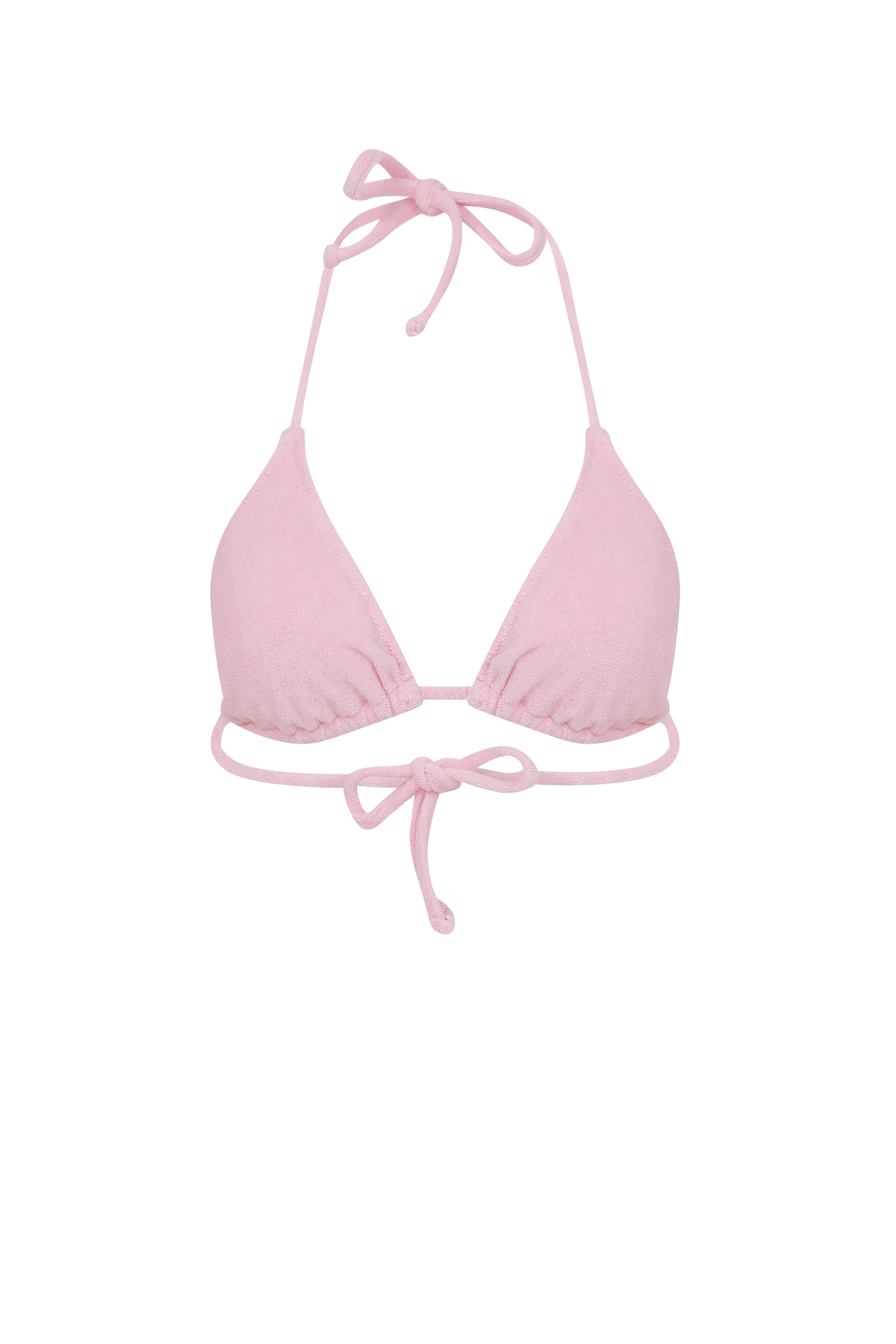 Luna Terry Havlu Üçgen Bikini Üstü Pembe