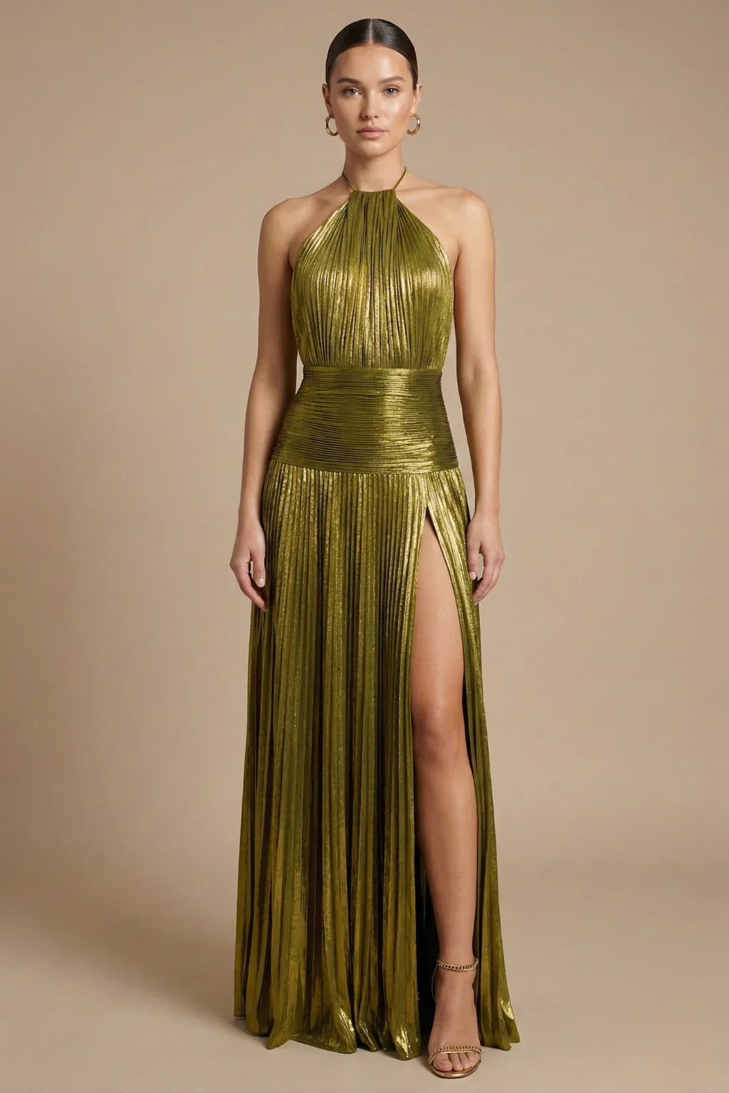 Halter Yaka Maxi Abiye Elbise