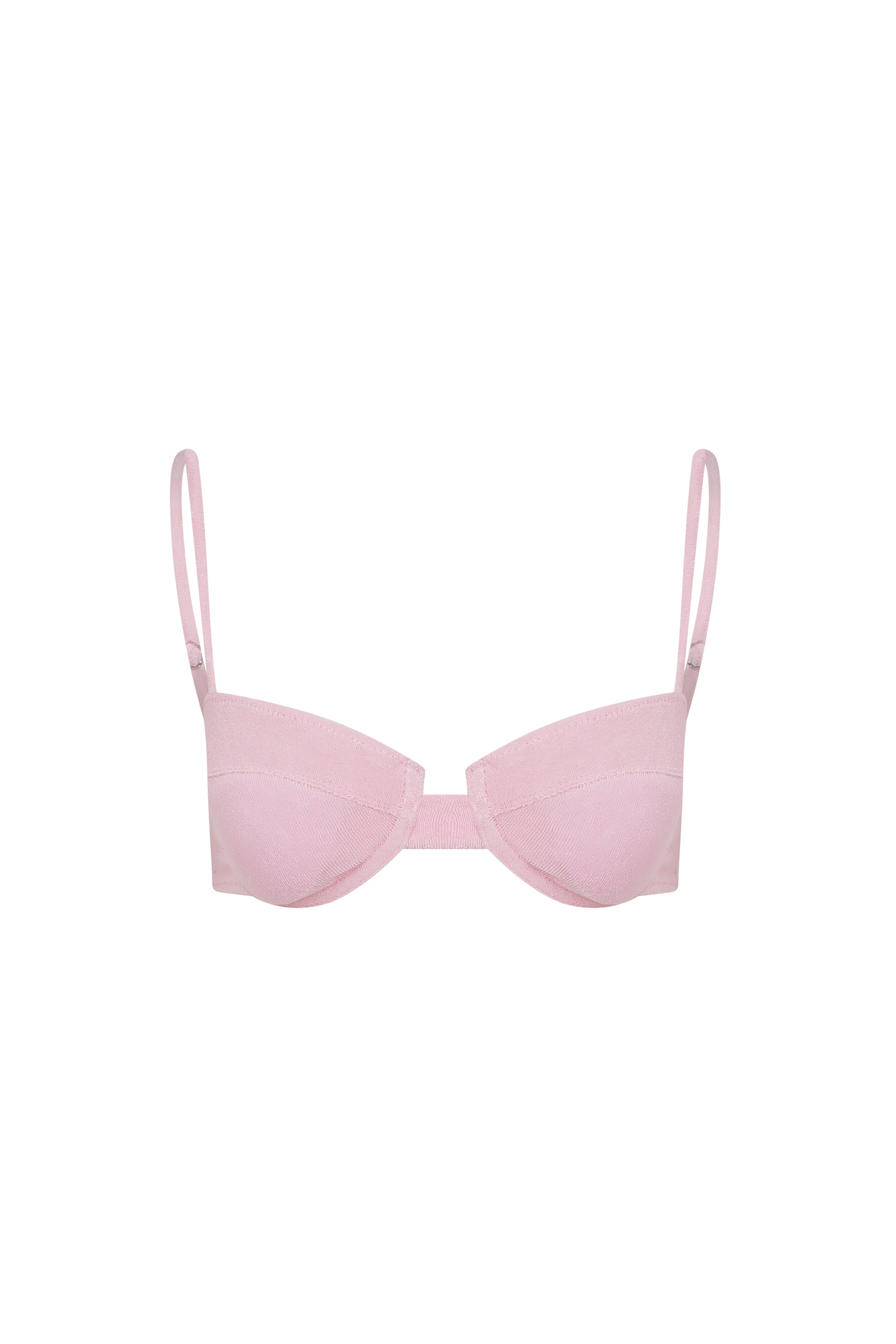 Scarlet Terry Balconette Bikini Üstü Pembe