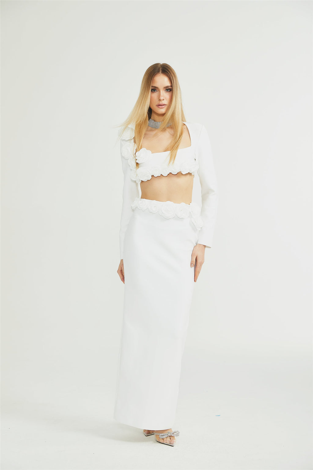 Joséphine Çiçekli Kısa Üst Ve Etek Uyumlu Set