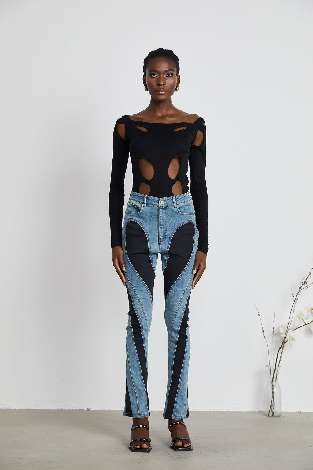 Noémie Spiral Panelli Skinny Jean Pantolon