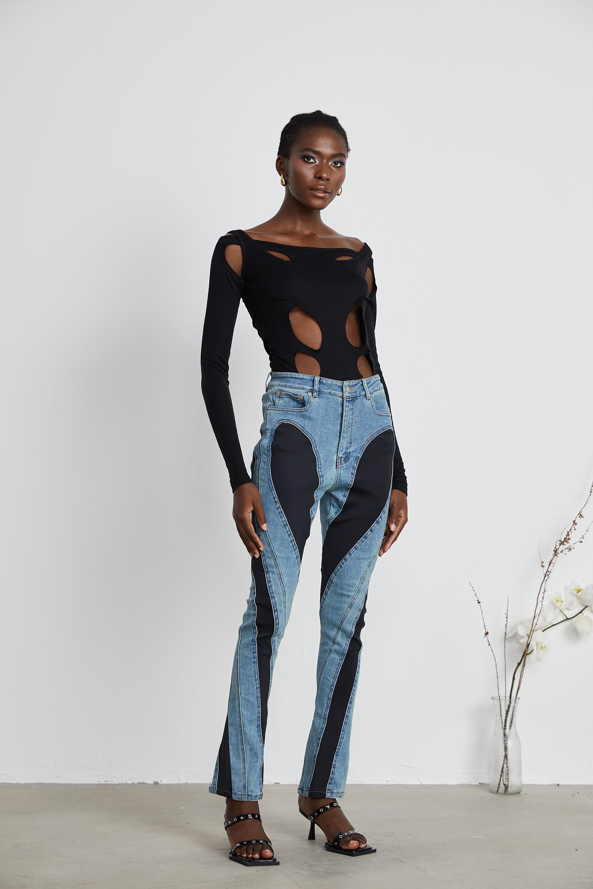 Noémie Spiral Panelli Skinny Jean Pantolon
