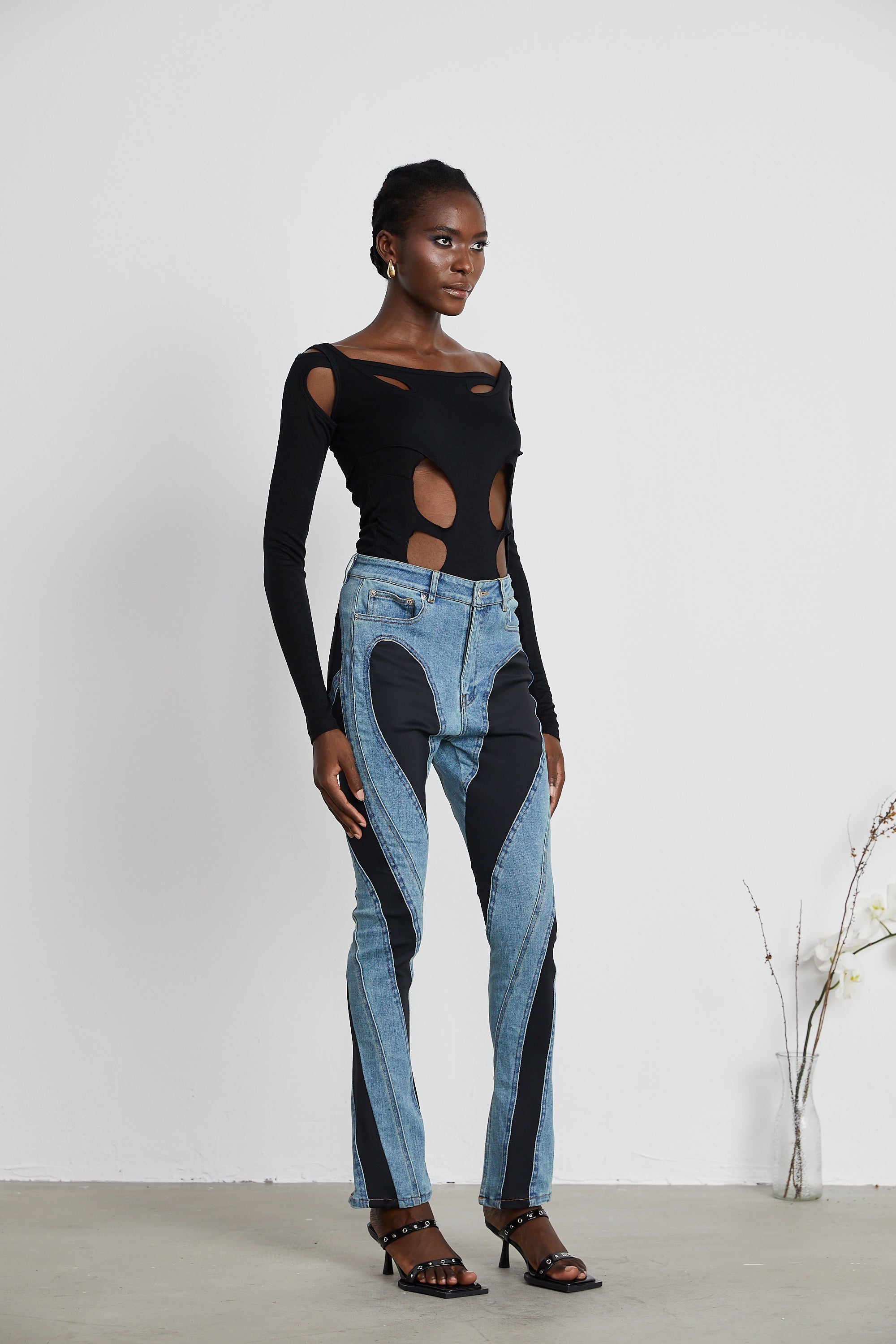 Noémie Spiral Panelli Skinny Jean Pantolon