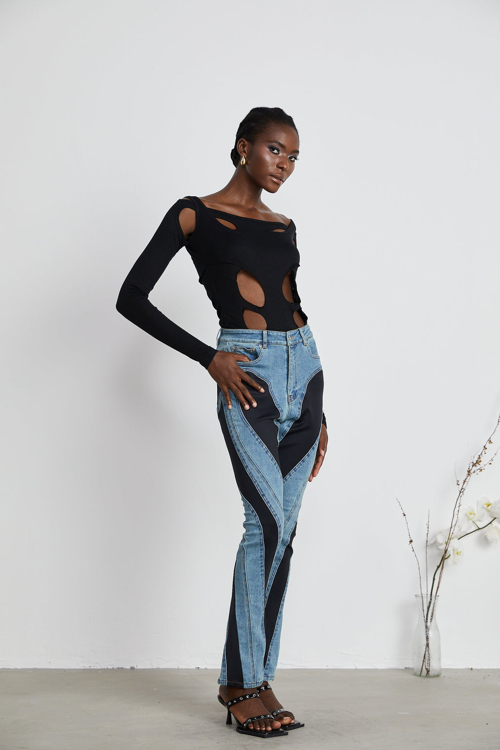 Noémie Spiral Panelli Skinny Jean Pantolon