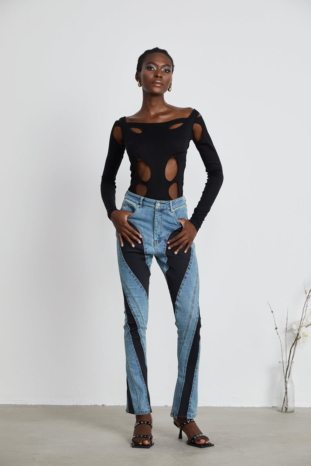 Noémie Spiral Panelli Skinny Jean Pantolon