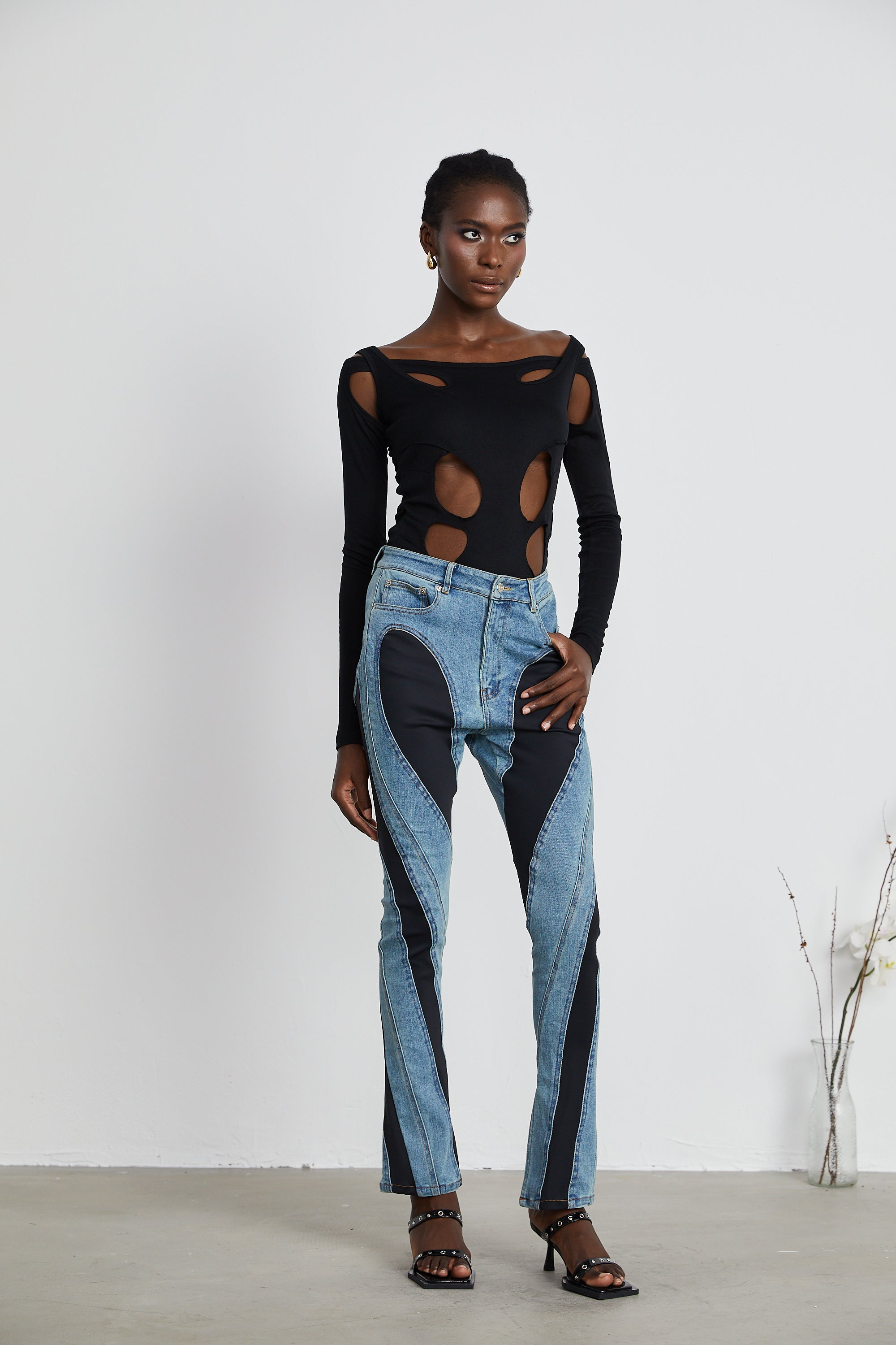 Noémie Spiral Panelli Skinny Jean Pantolon
