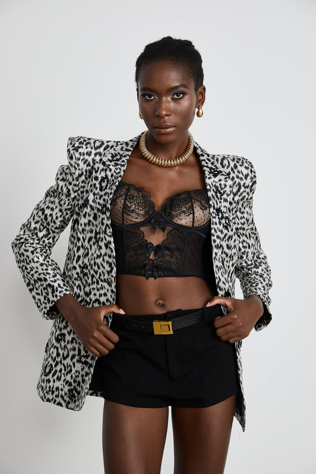 Fleur leopar ceket