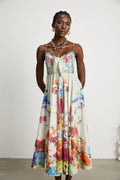 Sylvie desenli midi elbise