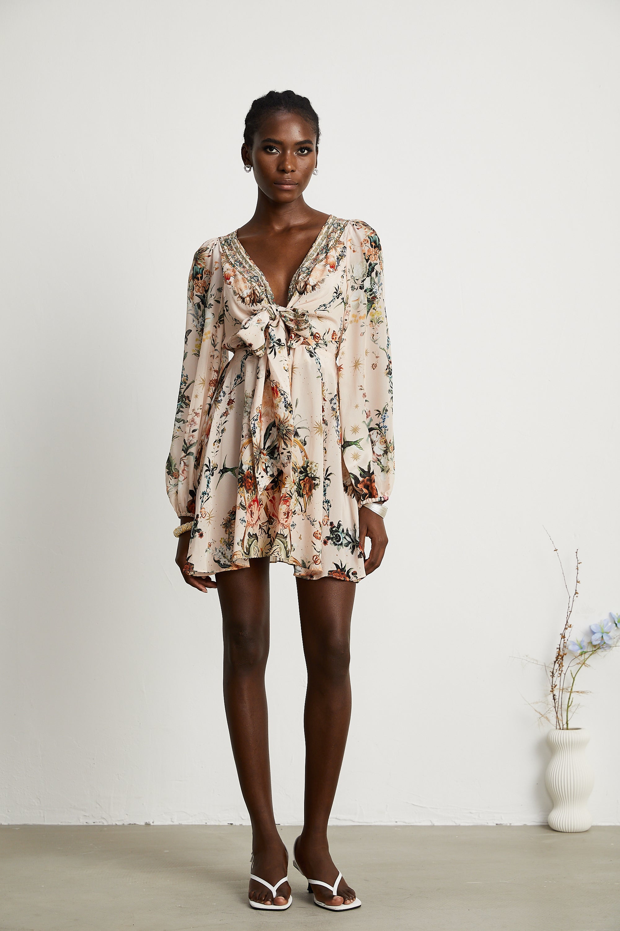Emilia kravat mini elbise