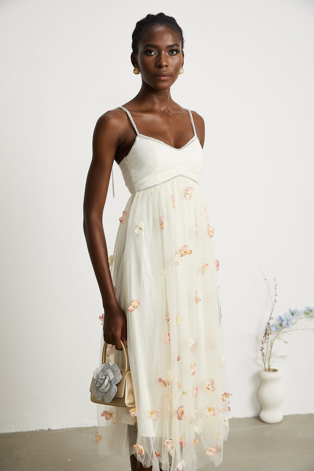 Isabeau midi elbise