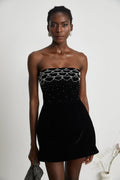 Sandrine kadife mini elbise