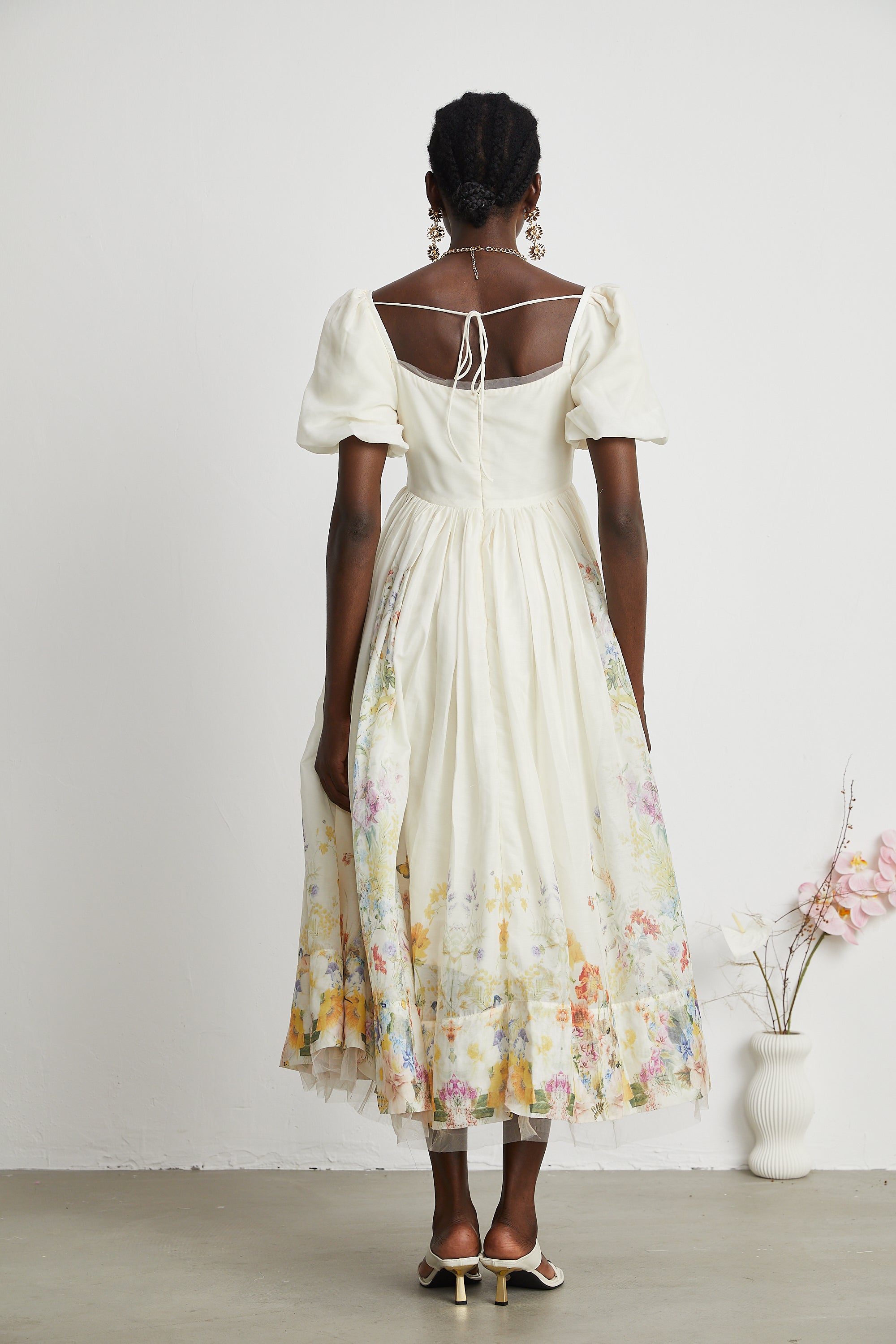 Victoire desenli midi elbise