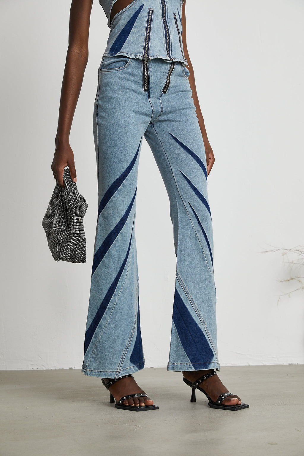 Inès Bloklu Denim Üst Ve Kot Pantolon Eşleştirme Seti