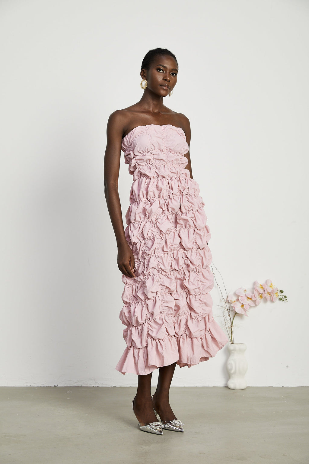 Aurore midi elbise