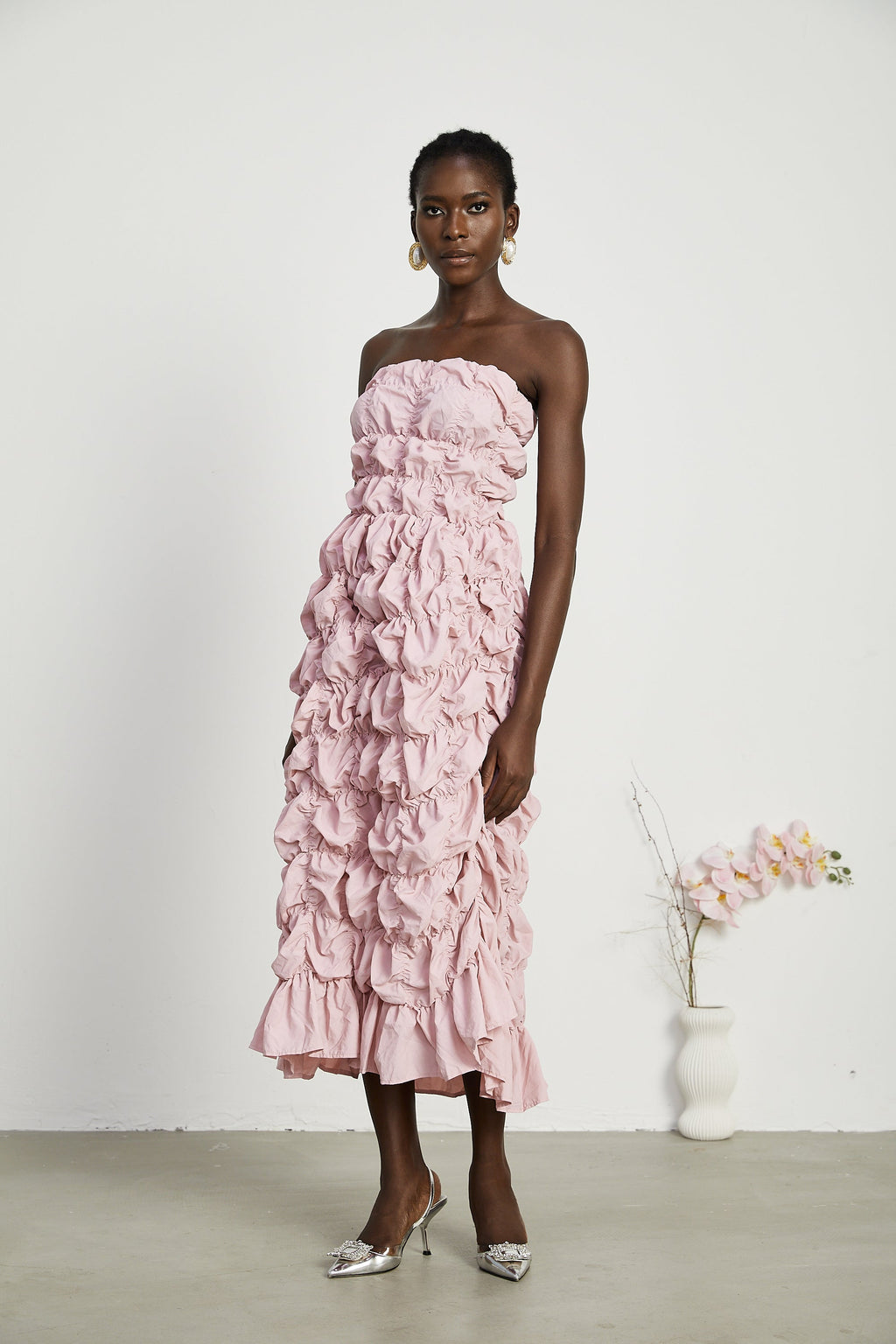Aurore midi elbise