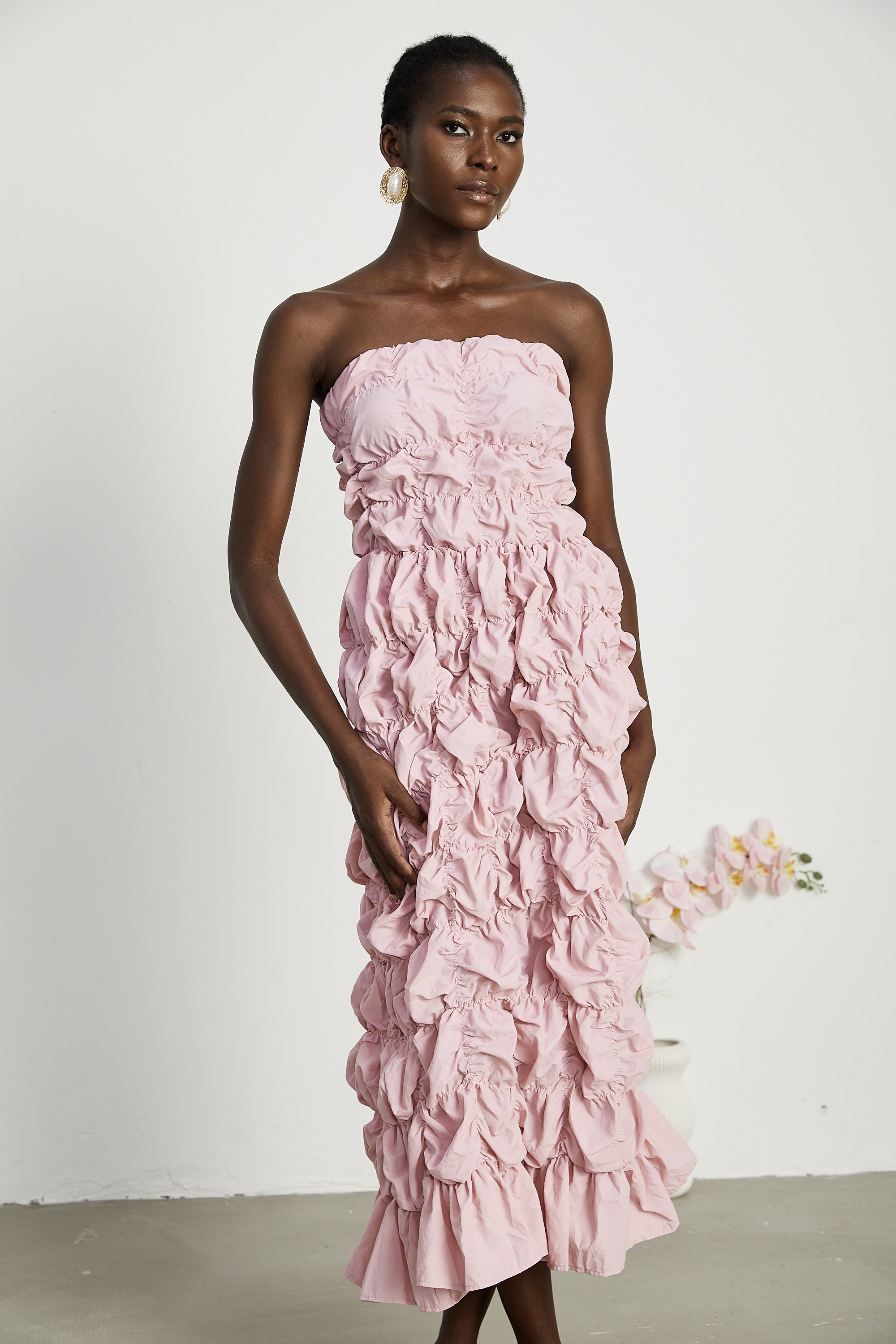 Aurore midi elbise