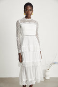 Odette dantel midi elbise