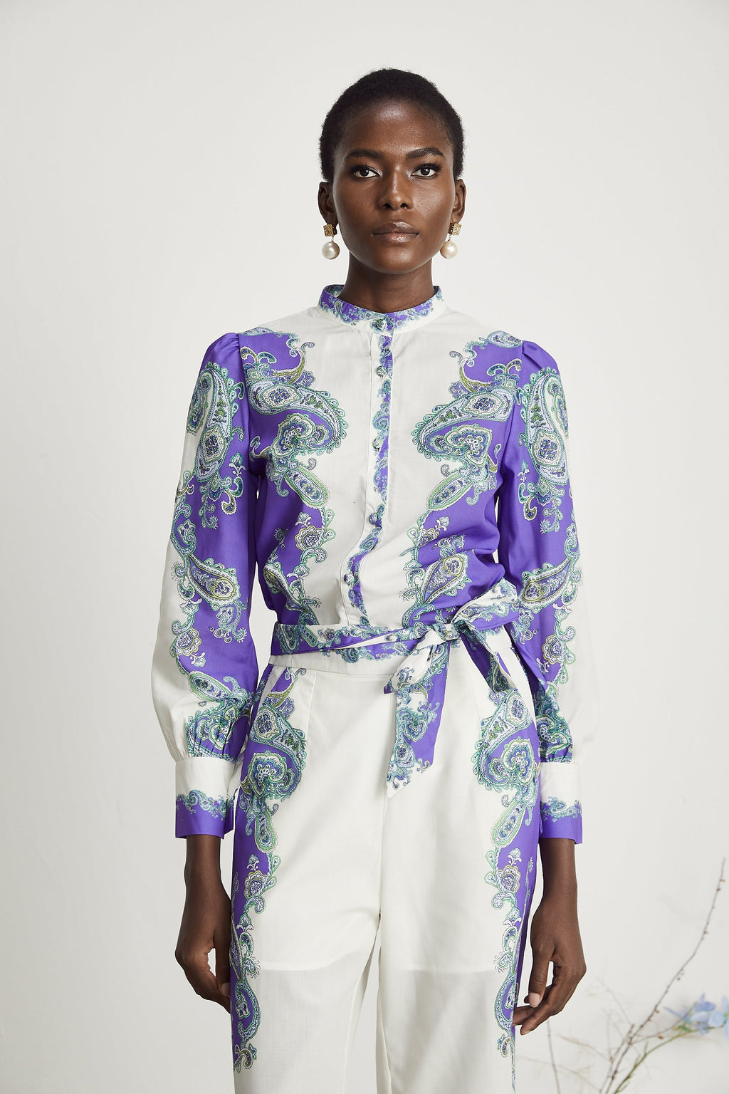 Clothilde Blok Renkli Gömlek Ve Pantolon Eşleştirme Seti