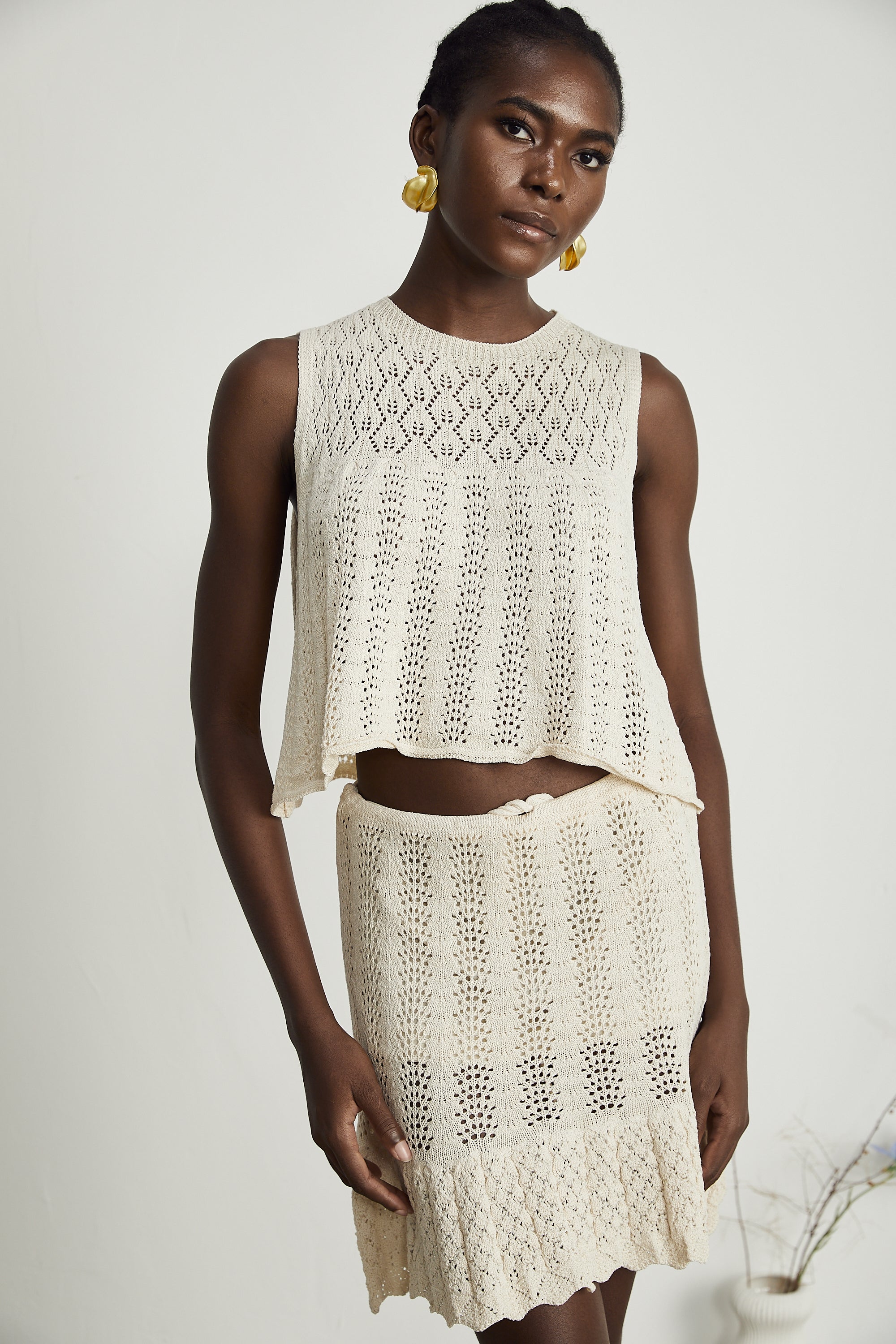Clarabelle Örgü Üst Ve Etek Kombin Seti