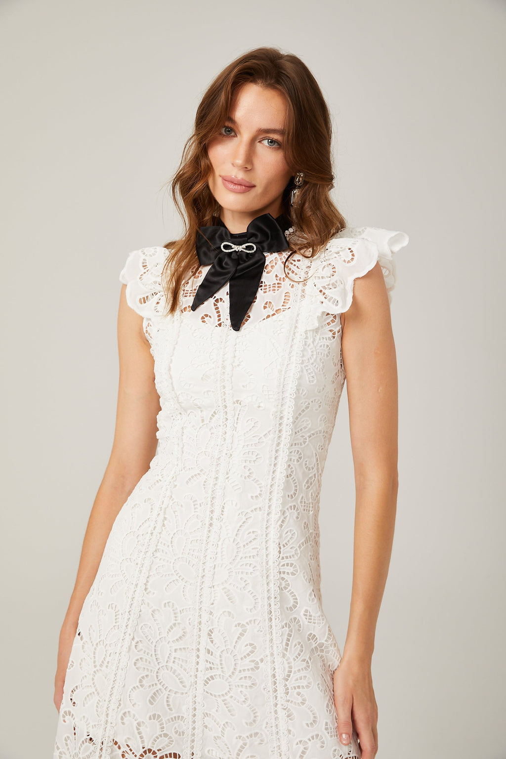 Chloé dantel mini elbise