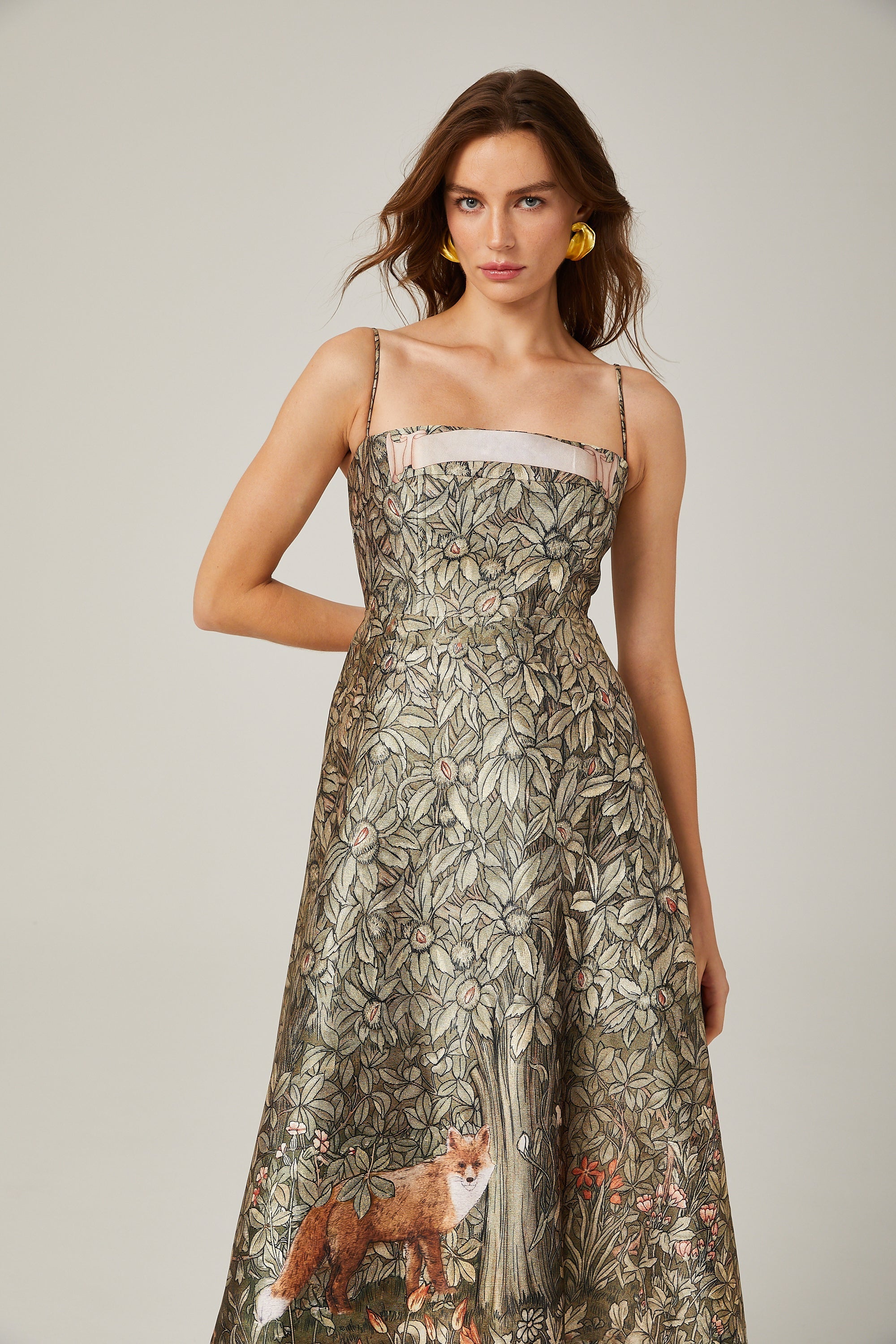 Claudia desen midi elbise