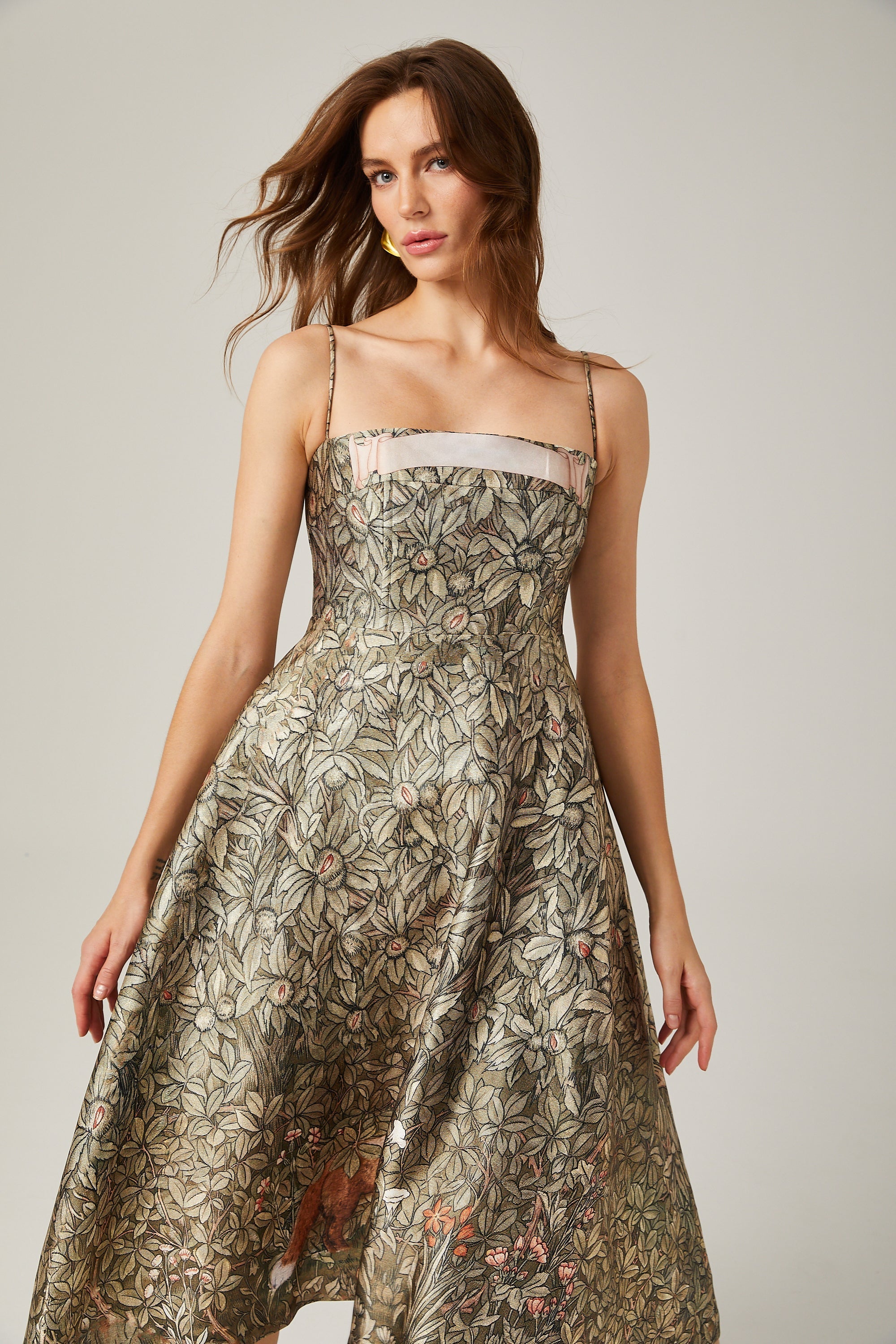 Claudia desen midi elbise