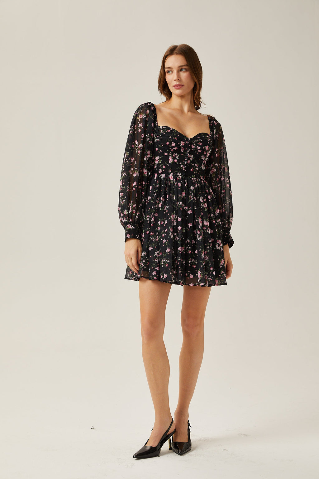 Françoise çiçek mini elbise
