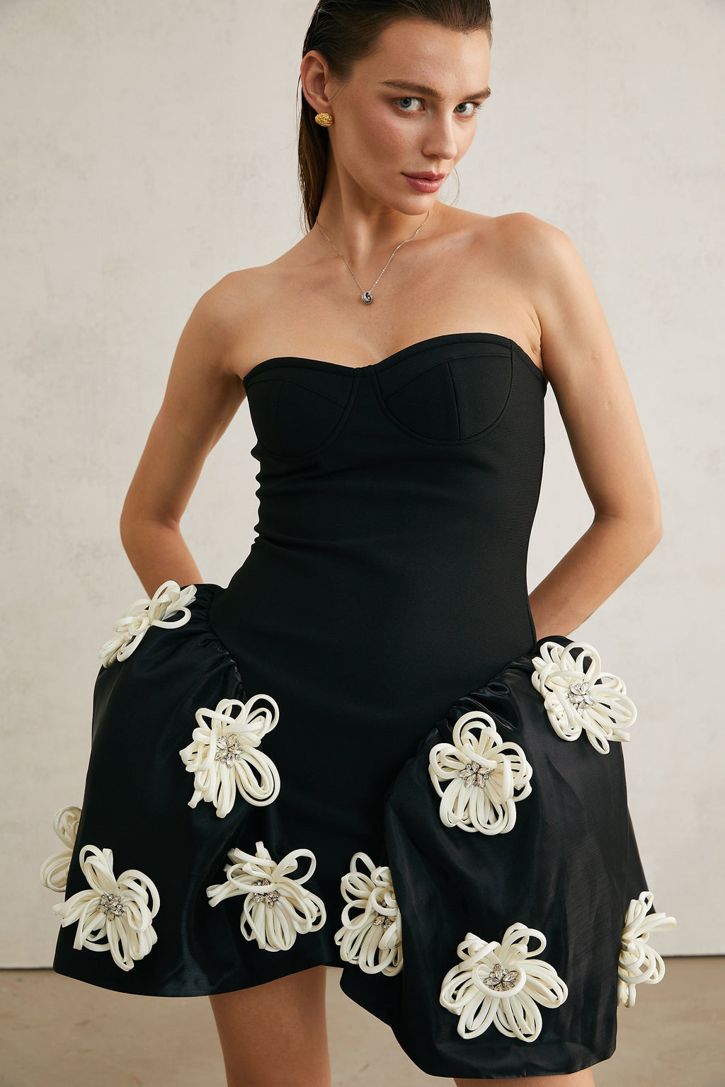 Léonor çiçek mini elbise