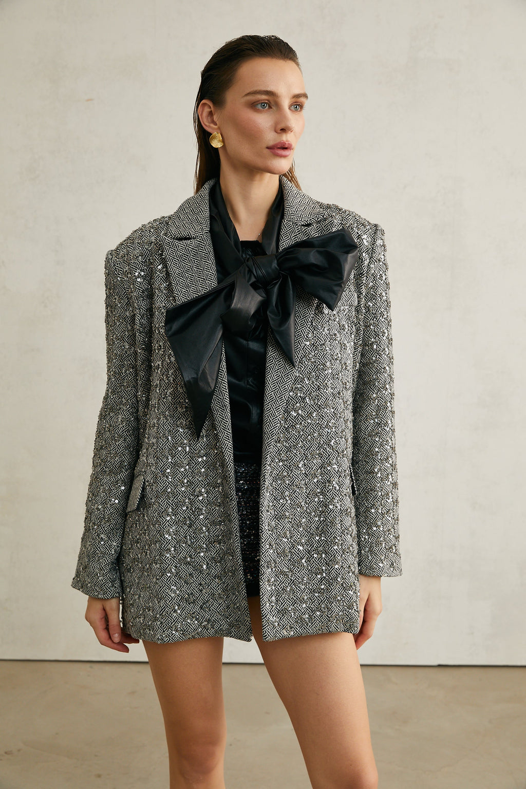 Solène Balıksırtı Desenli Blazer