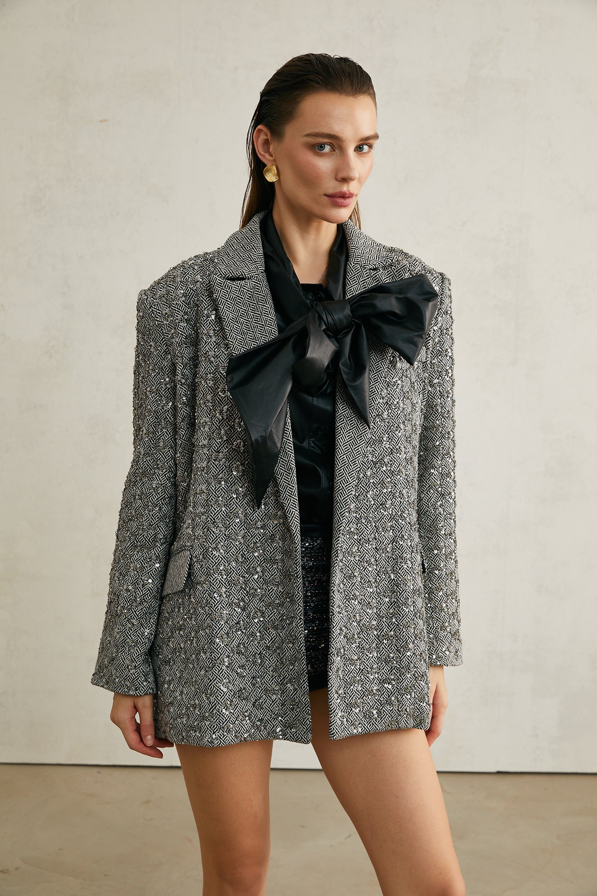 Solène Balıksırtı Desenli Blazer