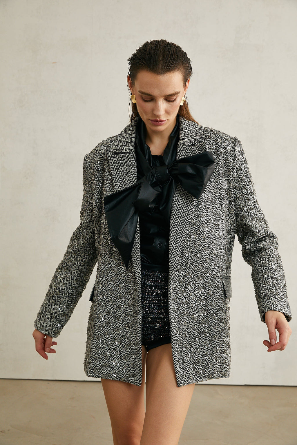 Solène Balıksırtı Desenli Blazer