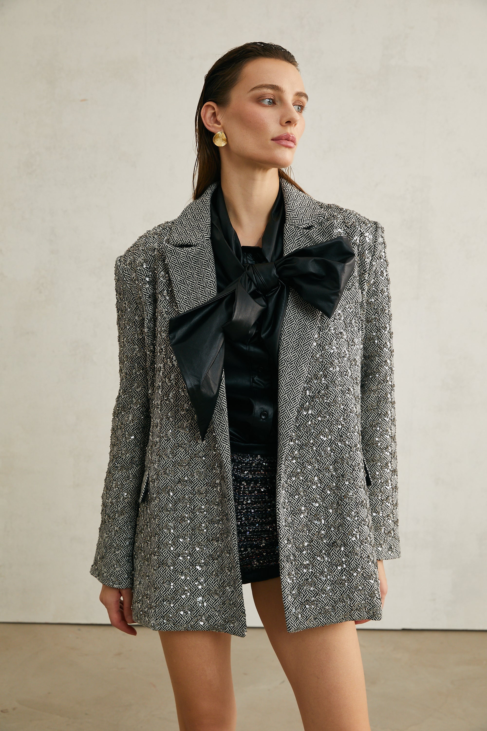 Solène Balıksırtı Desenli Blazer