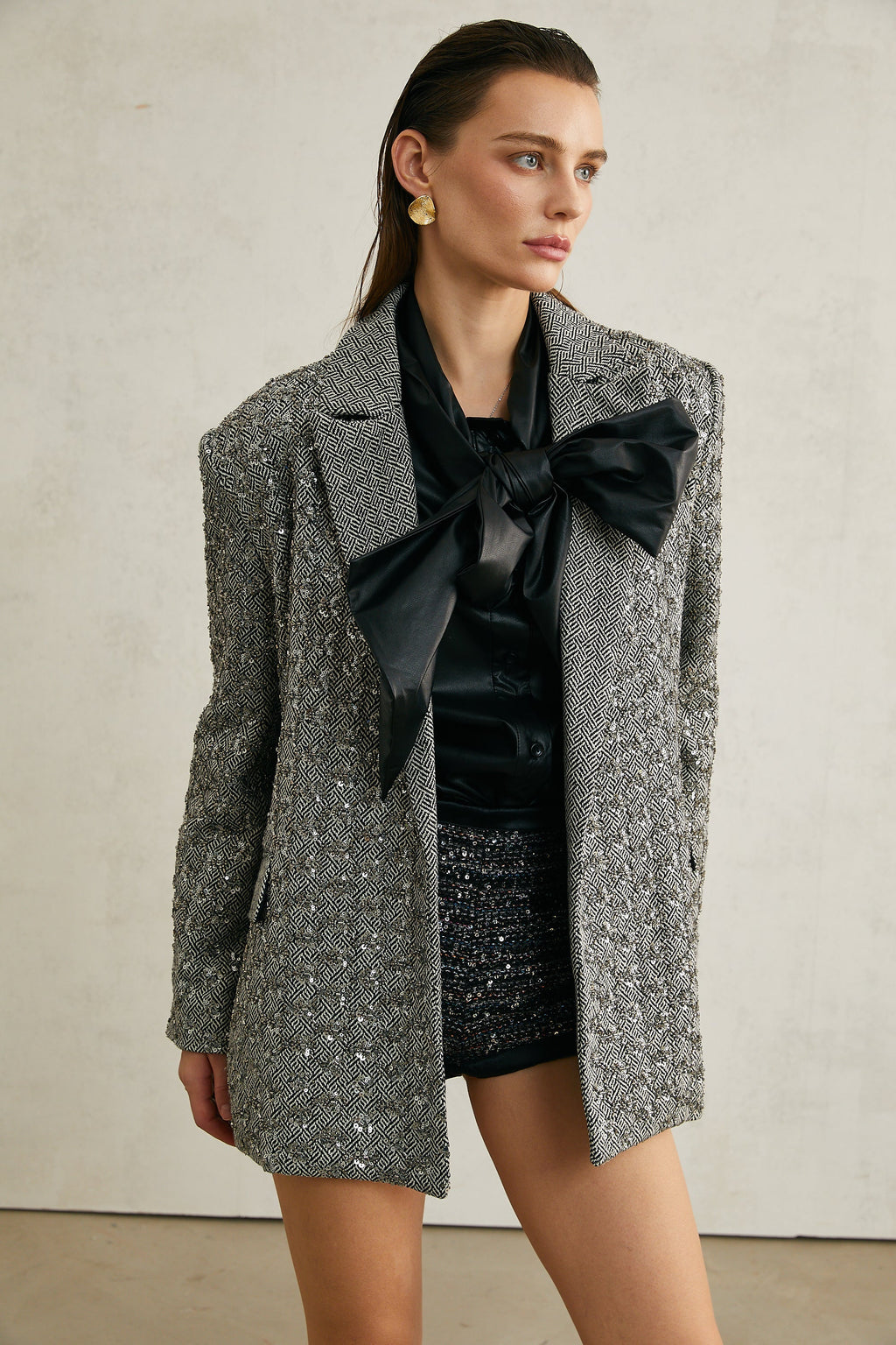 Solène Balıksırtı Desenli Blazer