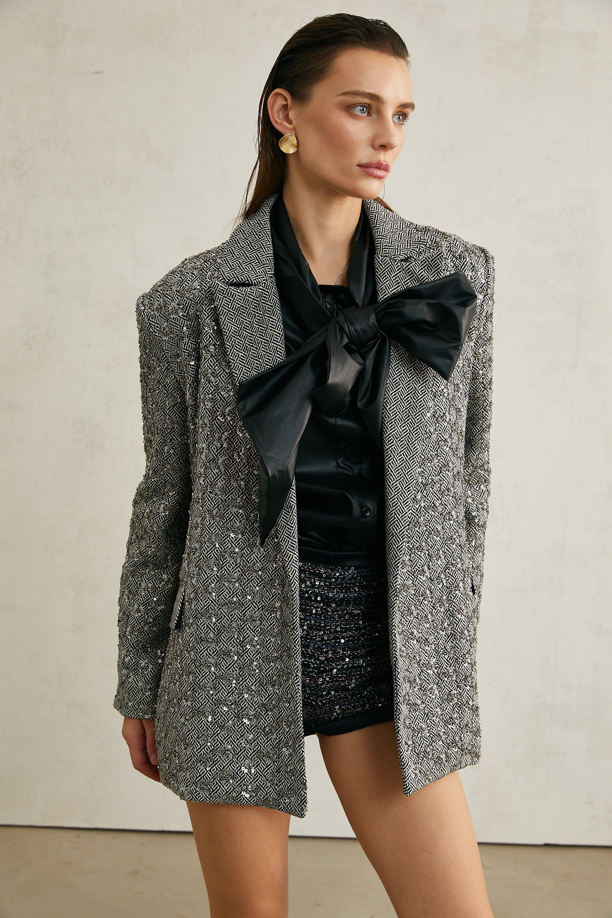 Solène Balıksırtı Desenli Blazer