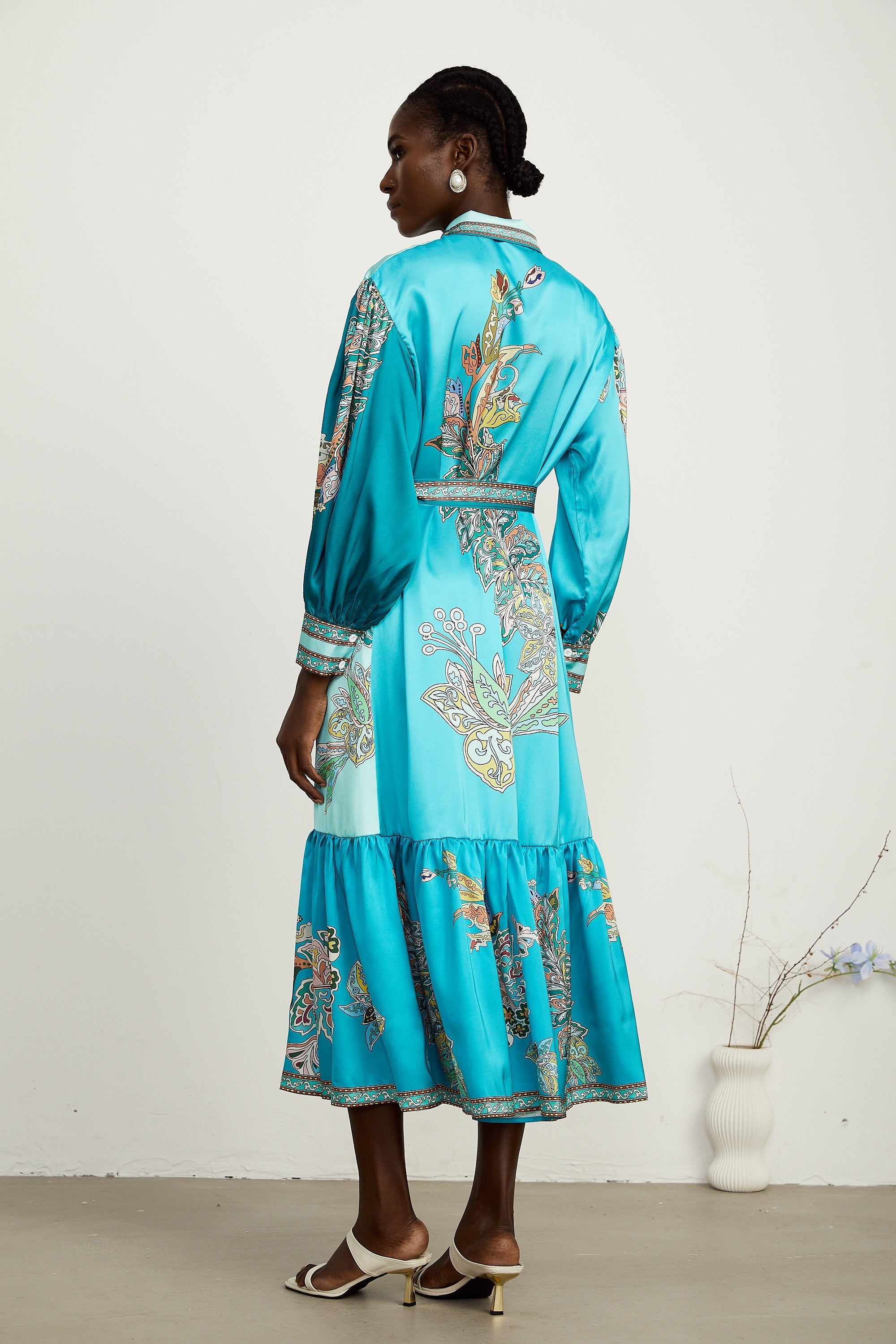 Dorothée paisley midi elbise
