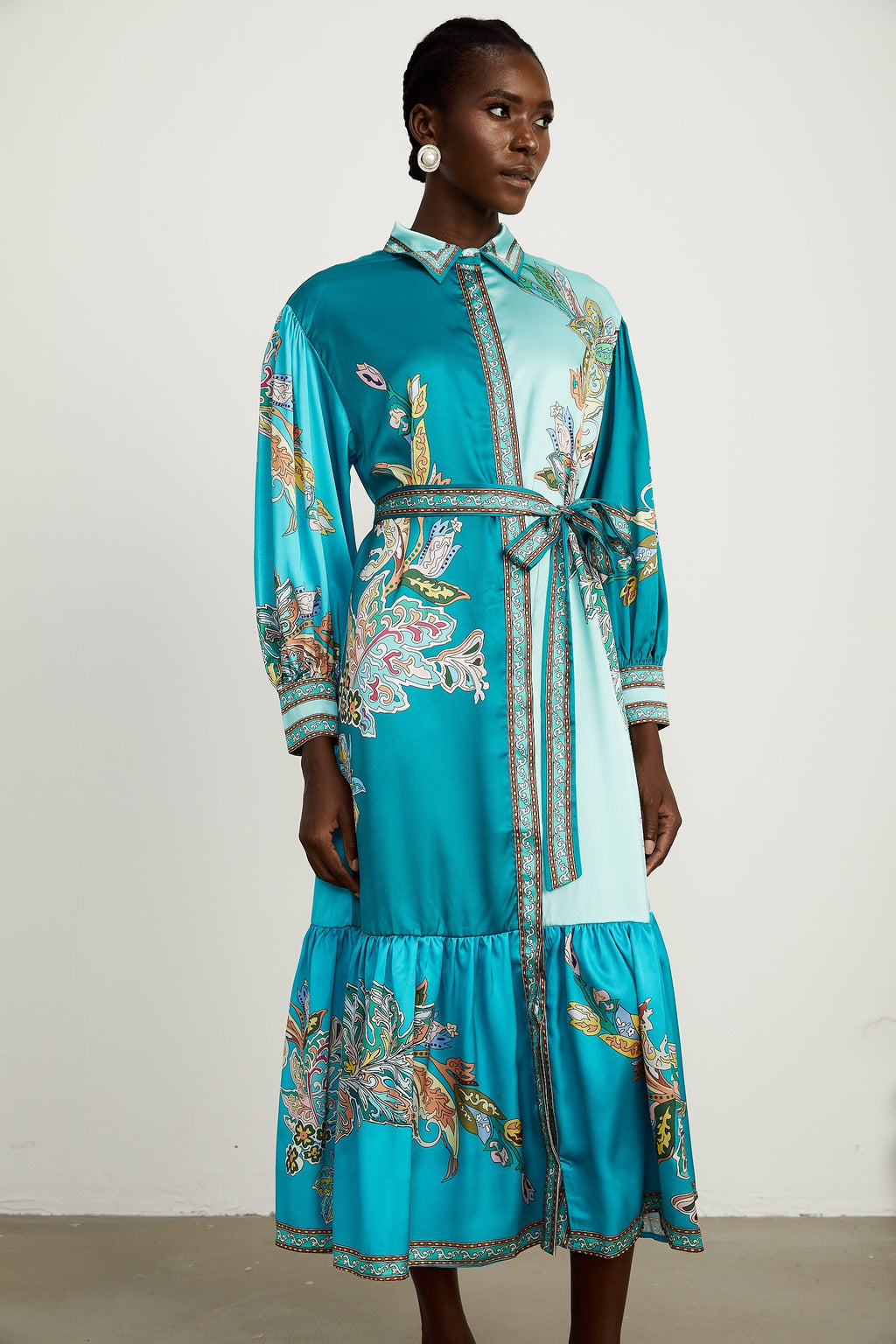 Dorothée paisley midi elbise