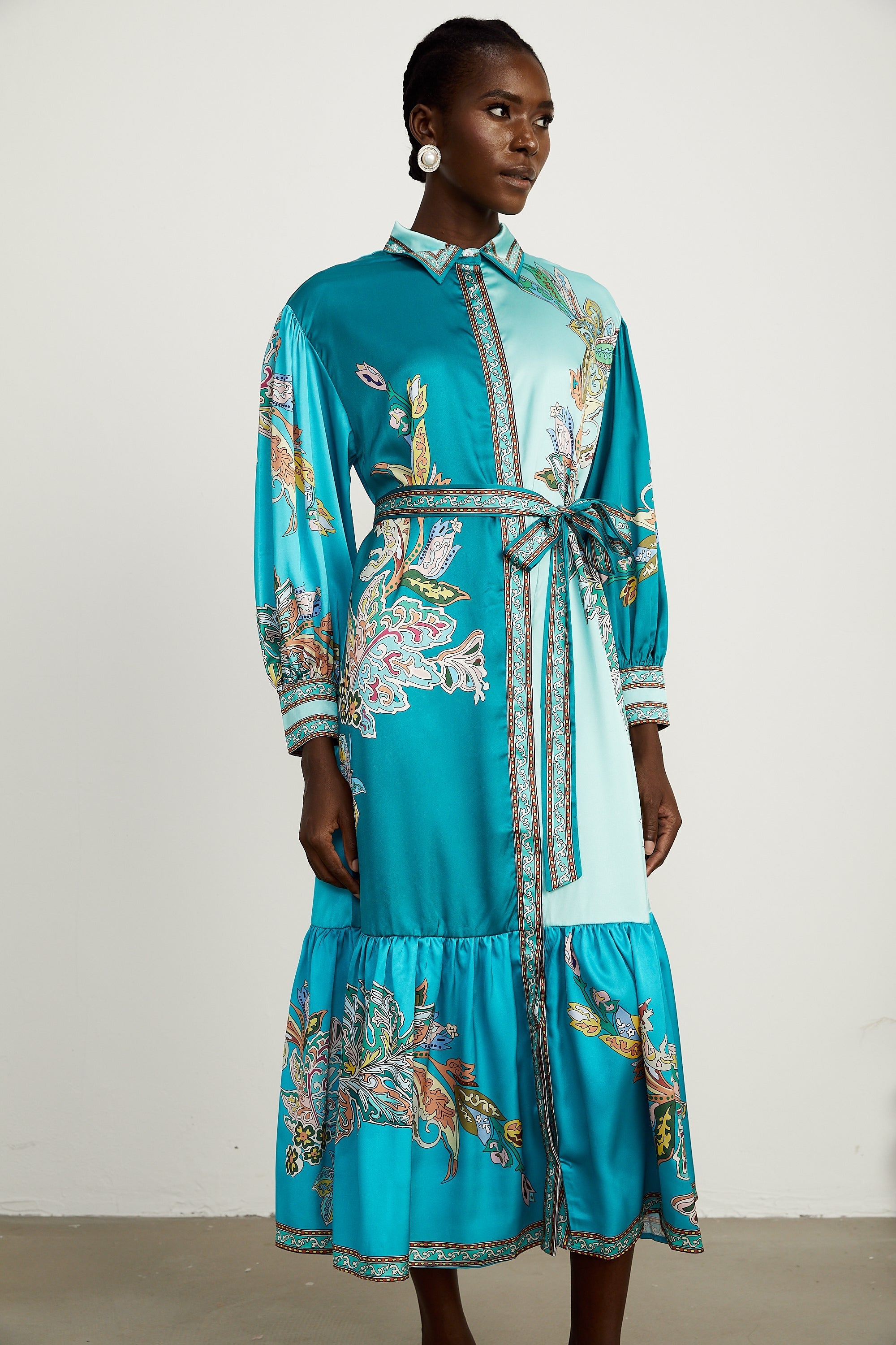 Dorothée paisley midi elbise