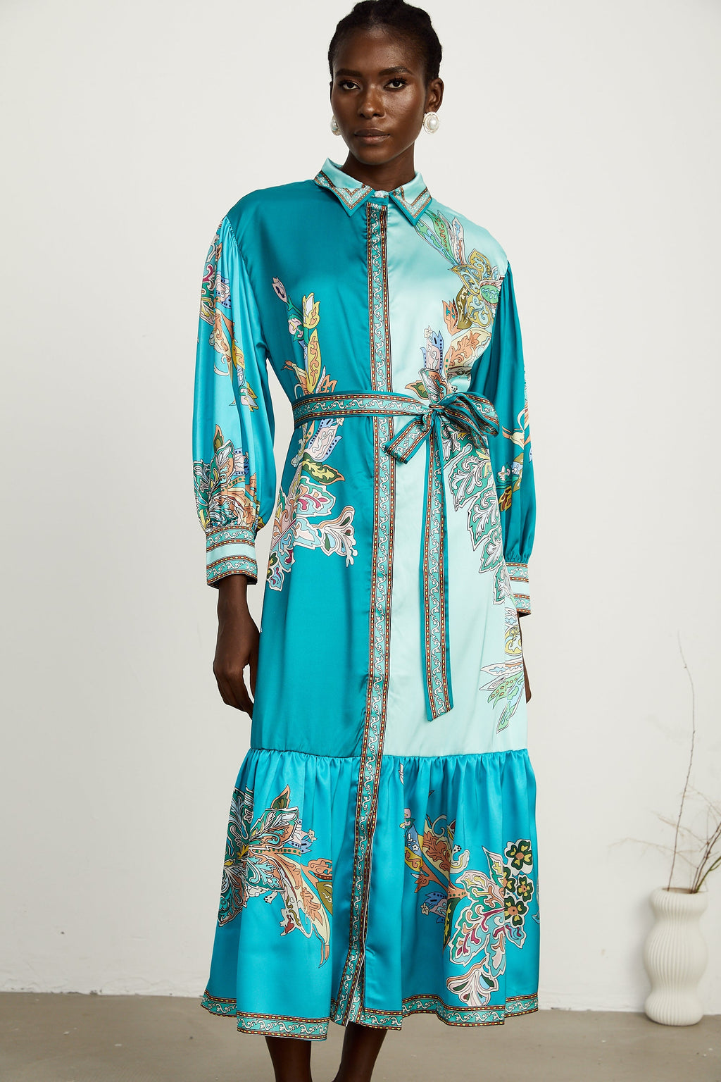 Dorothée paisley midi elbise