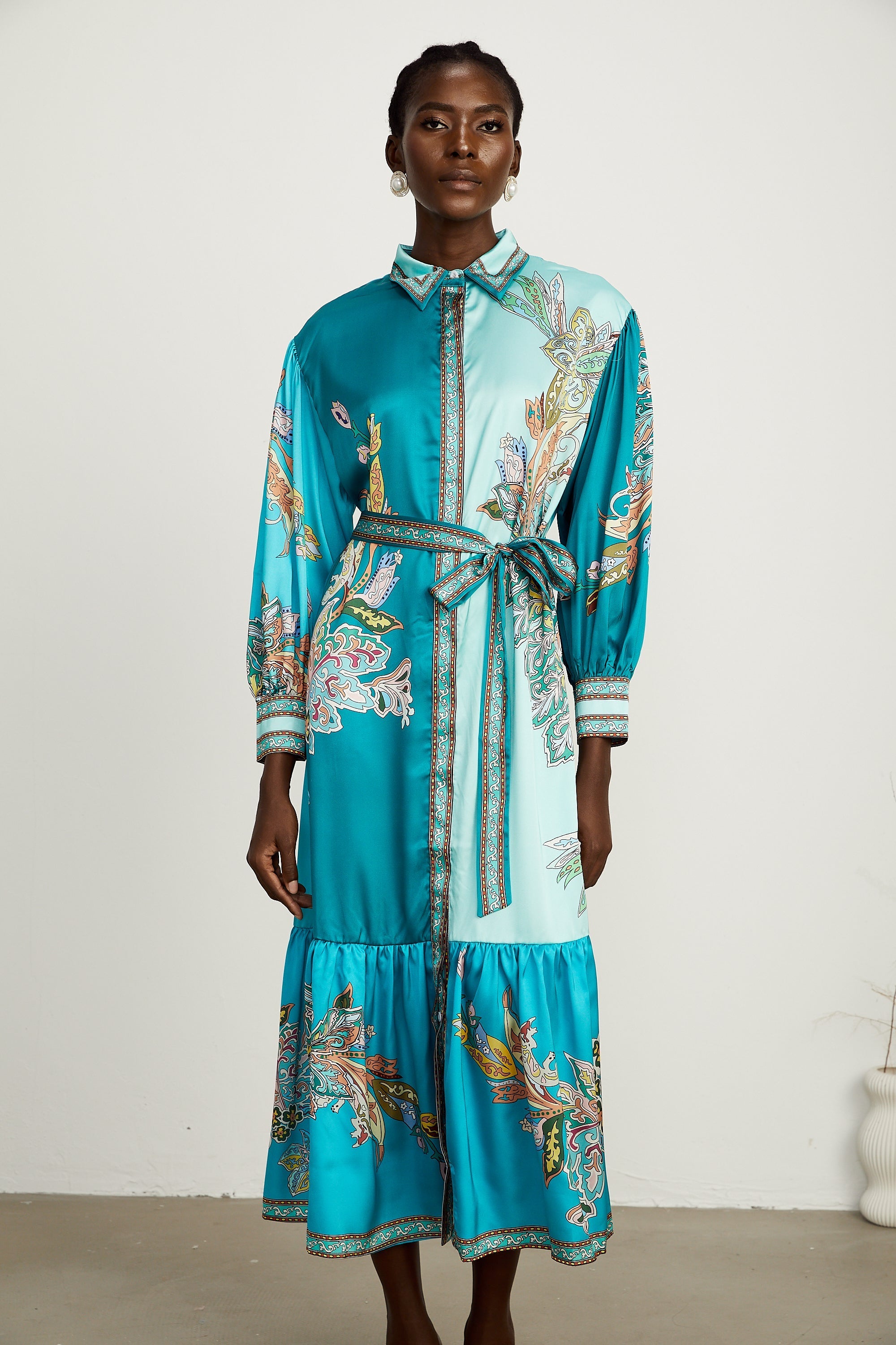 Dorothée paisley midi elbise
