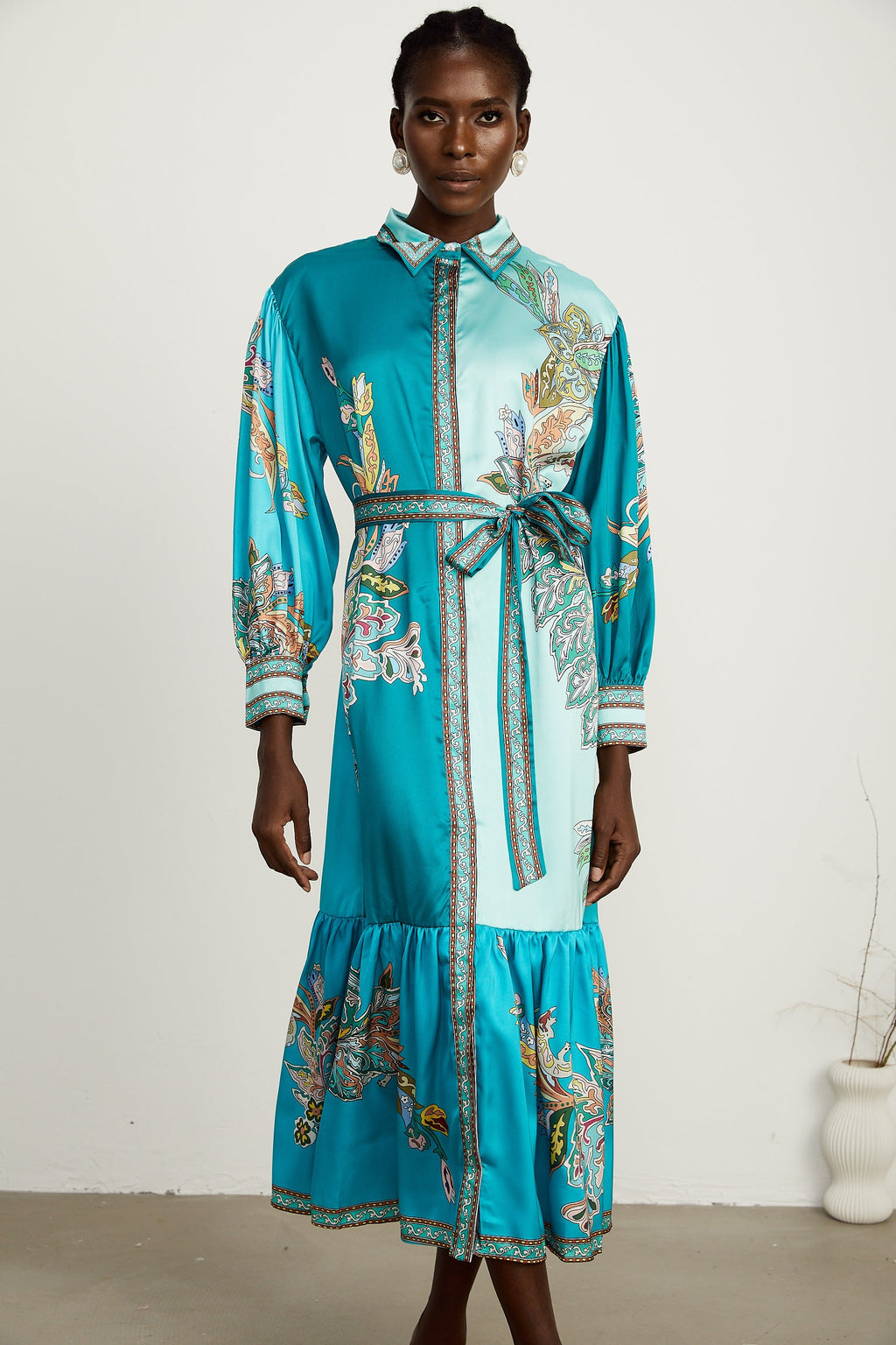 Dorothée paisley midi elbise